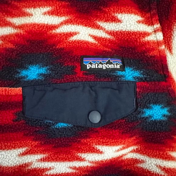 Patagonia Synchilla Snap-T Fleece Pullover Red Aztec Wild Desert Size Medium - Picture 3 of 4